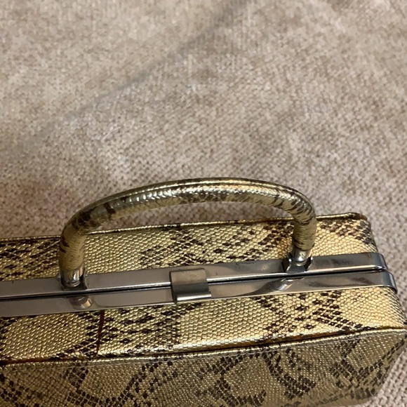 Python print vintage style hard shell sm. handbag. - Picture 2 of 12